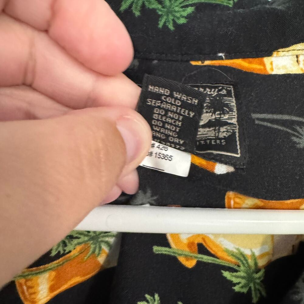Steve & Barry's Beer Mug Print Button Down Aloha Hawaiian Shirt Men's Size Large - Picture 4 of 6
